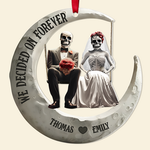 Personalized Gifts For Couple Christmas Skull Couple Ornament 02ohpu081124 - Ornament - GoDuckee