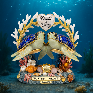 Turtle Couple Acrylic Plaque - Personalized Gifts For Couple 01napu030625 - Shaped Plaques - GoDuckee