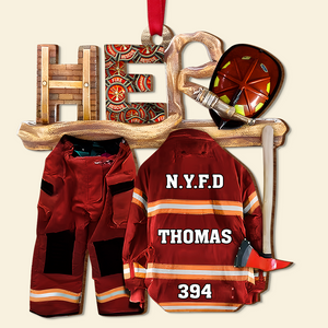 Personalized Gifts For Firefighter Christmas Ornament Firefighter Uniform 02ohpu121024 - Ornament - GoDuckee