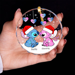 Personalized Gifts For Family Christmas Ornament 04xqmh051024 Cartoon Characters Kissing - Ornament - GoDuckee