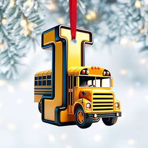 Custom Alphabet Letter Gifts For Bus Lover Christmas Ornament 011xqtn241024 - Ornament - GoDuckee