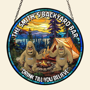 Personalized Gifts For Bigfoot Seeker Stained Glass Suncatcher Ornament 01qhtn160924 Backyard Bar Drink Till You Believe - Ornament - GoDuckee