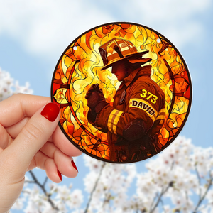 Personalized Gifts For Firefighter Suncatcher Ornament 103acpu290824 - Ornament - GoDuckee