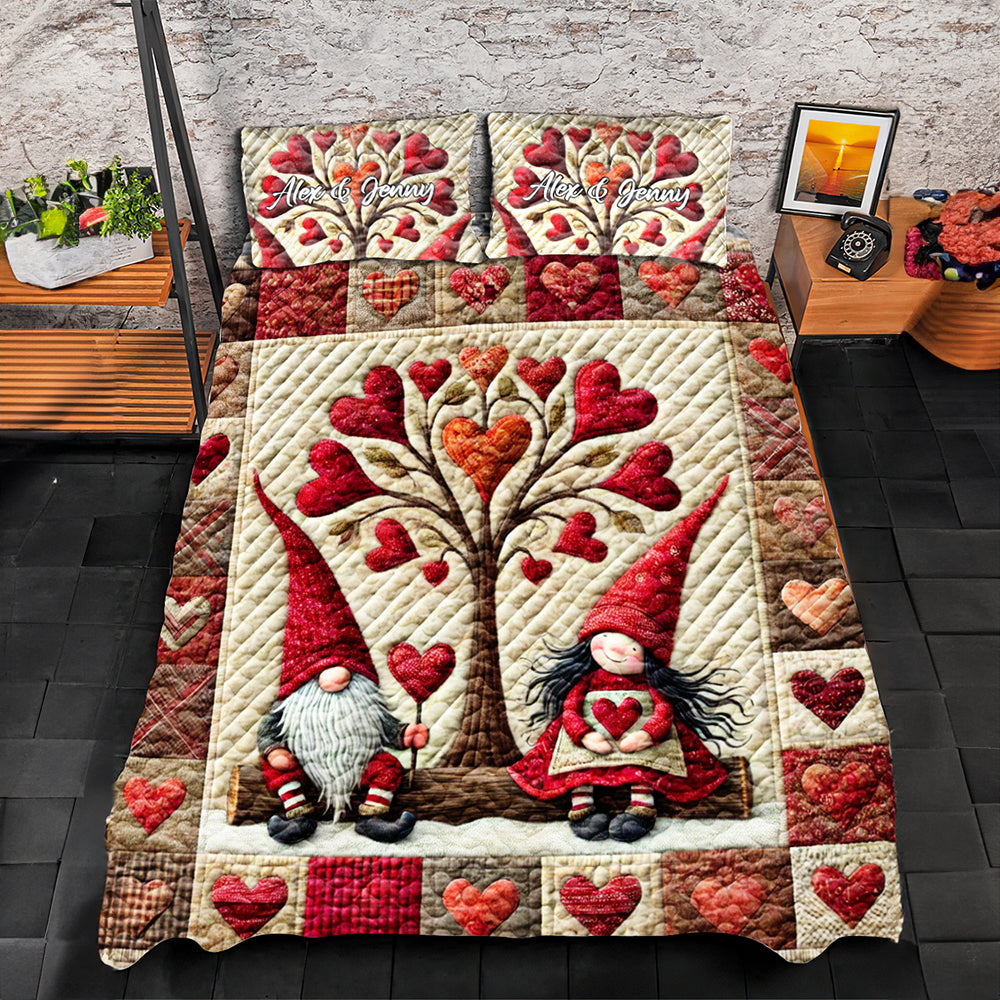 Romantic Couple Heart Quilt Bedding Set Special Line 04XQMH070125 - Blanket - GoDuckee