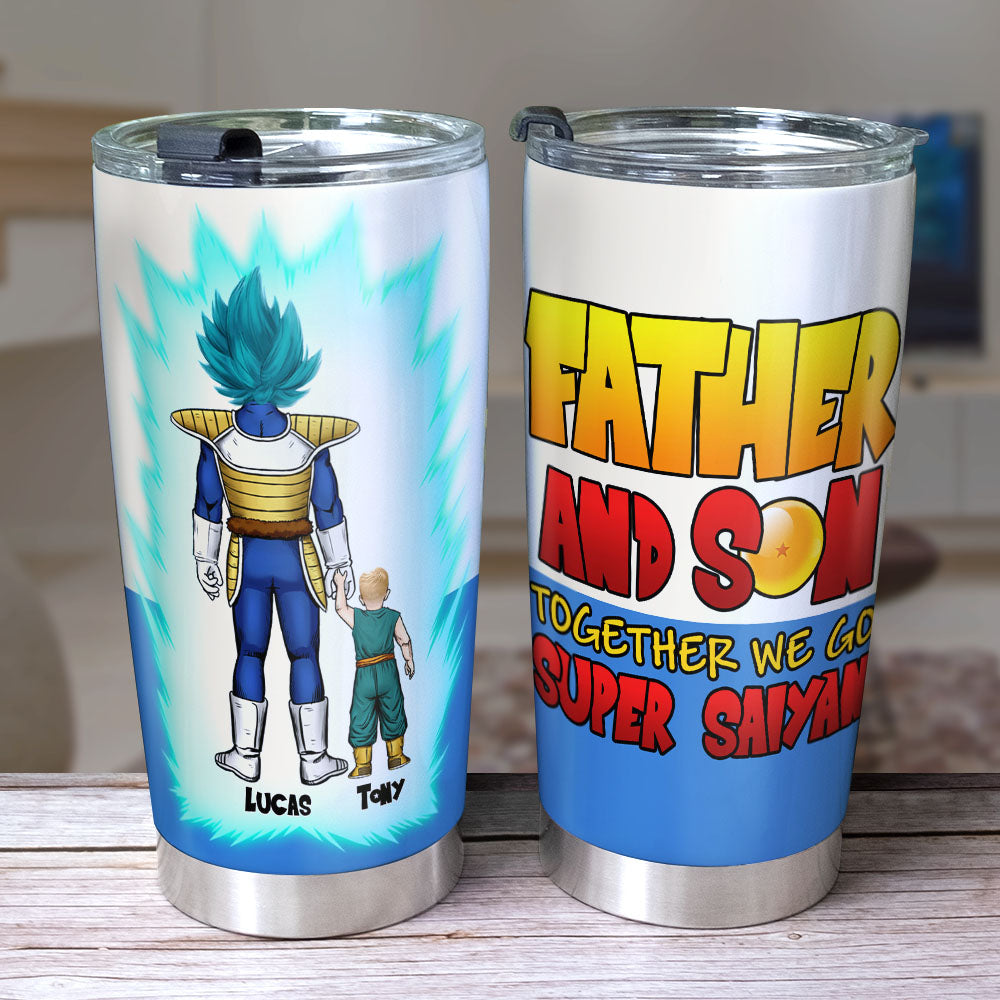 Personalized Racing Father and Son Tumbler - Working on and racing car -  GoDuckee