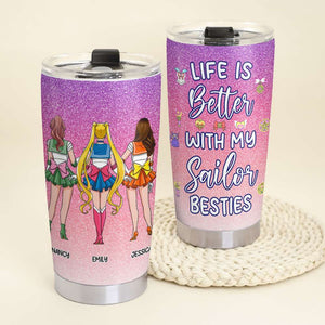 Personalized Gifts For Best Friends Tumbler Life Is Better With Besties 02htpu200224hh - Tumbler Cups - GoDuckee