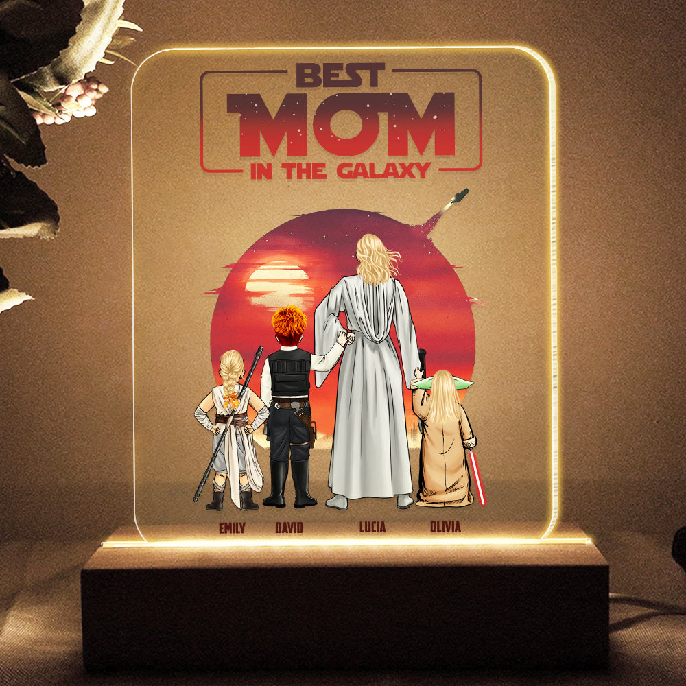 Personalized Gifts For Mom LED Light Best Mom In The Galaxy 02HUHN280224HHHG - Led Lights - GoDuckee