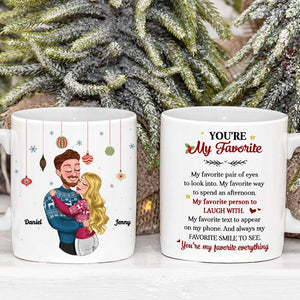 You're My Favorite, Couple Gift, Personalized Coffee Mug, Couple Hugging Mug, Christmas Gift - Coffee Mug - GoDuckee