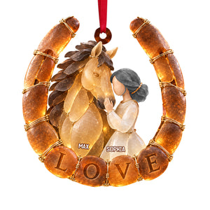 Attuned Horse Girl Sea Glass Effect Ornament, Personalized Gifts For Horse Lovers 05QHTN101026