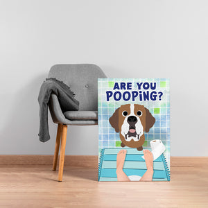 Personalized Gifts For Dog Moms Dog Dads 02HUPU060824 Funny Dog On Toilet - Poster & Canvas - GoDuckee