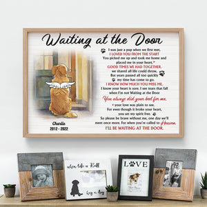 For The Furry Friend In Heaven, Waiting At The Door, Gift For Dog Lover, Personalized Poster, Dog Back View Canvas Print - Poster & Canvas - GoDuckee