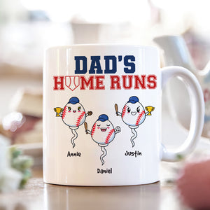 Personalized Gift For Dad Mug Dad's Home Runs - Coffee Mugs - GoDuckee