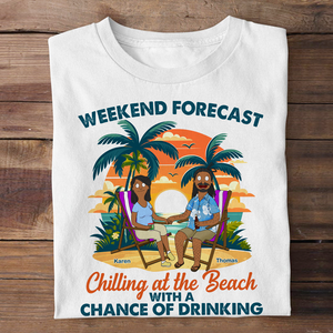 Personalized Gifts For Couple Shirt 02topu110225hg Chilling At The Beach - Shirts - GoDuckee