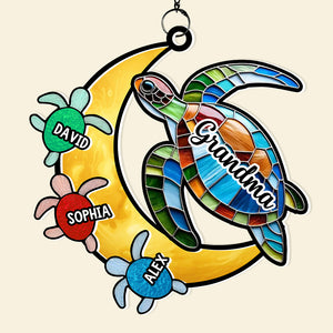 Personalized Gifts For Turtle Grandma Suncatcher Ornament 02NADT140824 - Ornament - GoDuckee