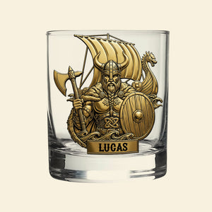 True Warriors Whiskey Glass Personalized Viking Gifts 03NATN050825 - Whiskey Glass - GoDuckee
