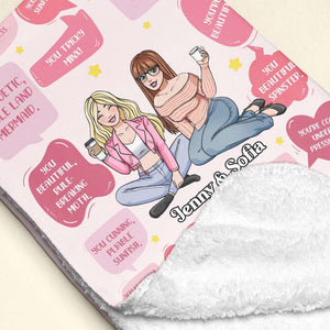 Personalized Gifts For Bestie Blanket Besties Girl 02KAMH130125HH - Blanket - GoDuckee