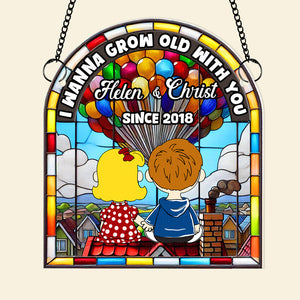 Personalized Gifts For Couple Suncatcher Ornament 04QHDT251224HG - Ornament - GoDuckee