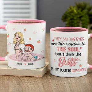 Romantic Couple, The Door To Happiness, Personalized Mug, Couple Gifts, Gifts For Him, Gifts For Her, Valentine's Day Gifts - Coffee Mug - GoDuckee