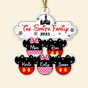 Gift For Family, Personalized Acrylic Ornament, Mouse Kids Ornament, Christmas Gift 02ACDT251023 - Ornament - GoDuckee