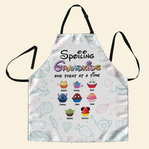 Personalized Gifts For Grandma Aprons Spoiling Grandkids One Treat At A Time 10QHDT270124 - Aprons - GoDuckee