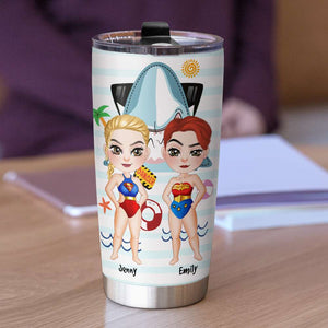 I Would Fight A Shark For You, Gift For Friends, Personalized Tumbler, Beach Bestie Tumbler, Summer Gift 01QHHN210723PA - Tumbler Cup - GoDuckee