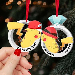 I Choose You, Set Of 2 Personalized Ornaments For Couple, Christmas Gift, Anniversary Gift Ideas 04OHHN171023 - Ornament - GoDuckee