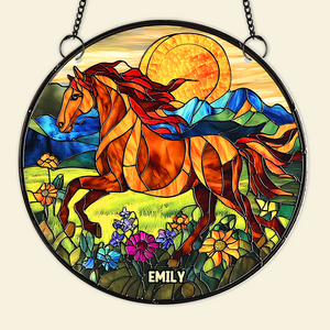 Personalized Gifts For Horse Lovers Suncatcher Ornament 02hupu060325 - Ornament - GoDuckee