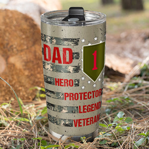 Dad Hero Protector Personalized Tumbler Cup, Gift For Veteran Dad-5OHPO080523 - Tumbler Cup - GoDuckee