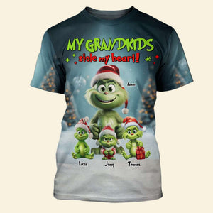 Personalized Gifts For Grandma/Mom 3D Shirt, Christmas Green Character 04NATN310724 - AOP Products - GoDuckee