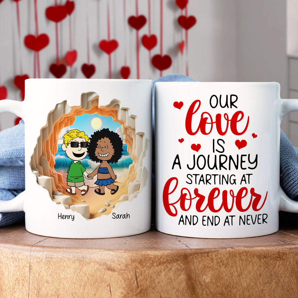 Personalized Gifts For Couple Coffee Mug 01kaqn040125hh Couple Hand In Hand - Coffee Mug - GoDuckee