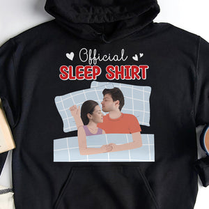 Official Sleep Shirt, Custom Sleeping Couple Face Shirt, Gift For Couple, Valentine's Gifts - Shirts - GoDuckee