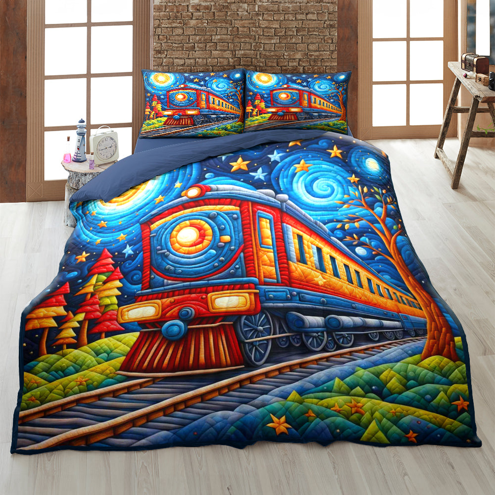 Personalized Gifts For Train Lovers Quilt Bed Set 02katn230125 - Blanket - GoDuckee