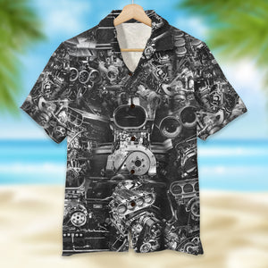 Racing Engine Hawaiian Shirt Gift For Hot Rod Lover, Muscle Car Lover- GZ-HW-01QHQN170623 - Hawaiian Shirts - GoDuckee