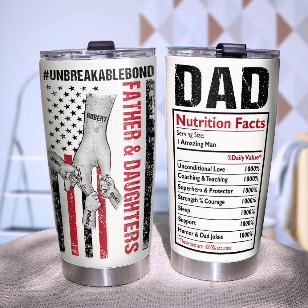 Father and Children Personalized Tumbler Cup, Gift For Father's Day - Tumbler Cup - GoDuckee