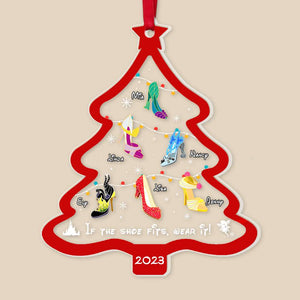 If The Shoe Fits, Wear It, Gift For Family, Personalized Acrylic Ornament, Cartoon Shoes Ornament, Christmas Gift 04HTPU261023 - Ornament - GoDuckee