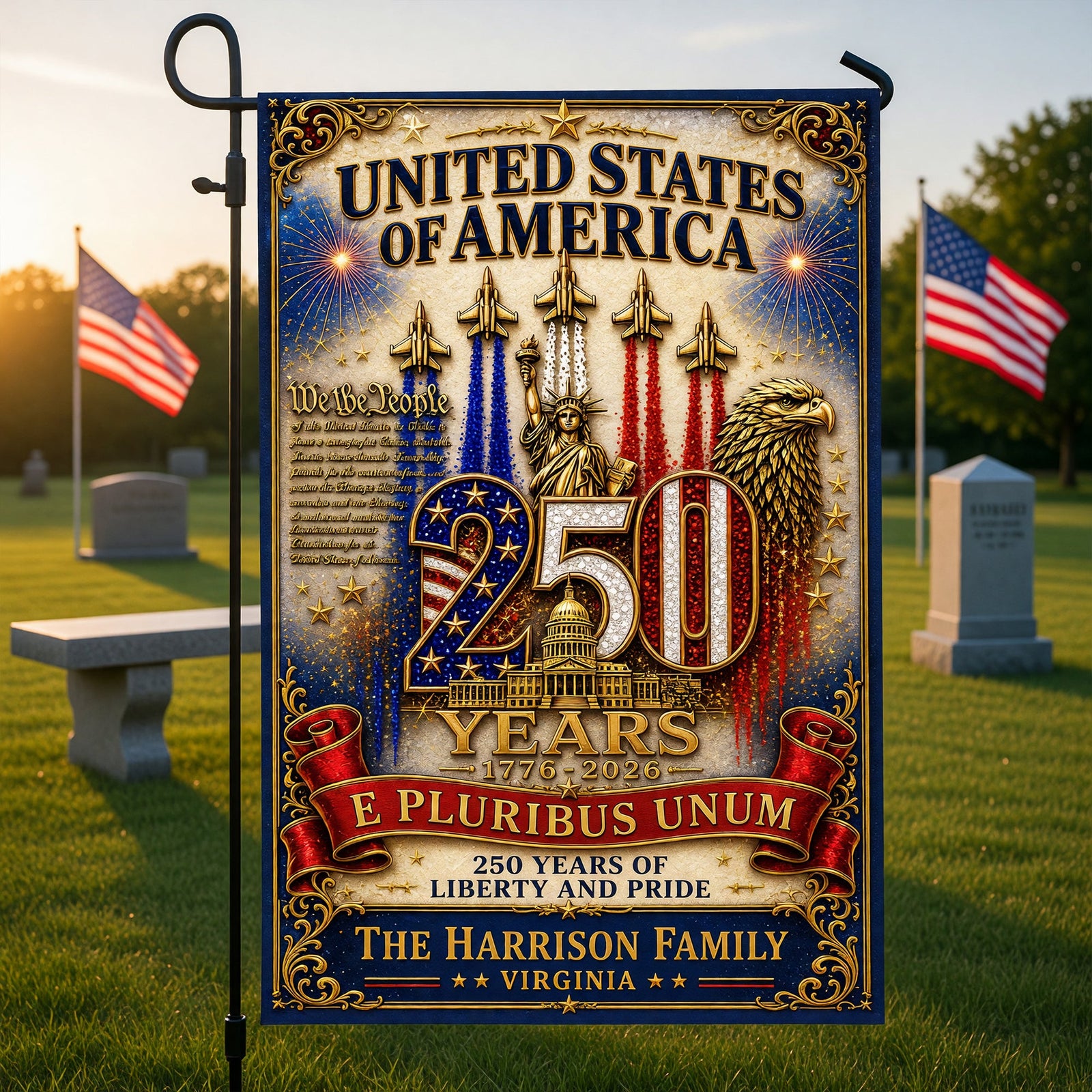 America 250th Anniversary Garden Flag - Personalized Gifts For Patriots 04paqn290526 - Garden Flag - GoDuckee