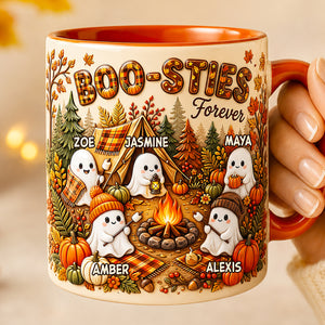 Boo-Sties Forever Fall Camping Coffee Mug - Personalized Gift For Besties 01TODT190826 - Coffee Mug - GoDuckee