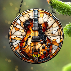 Personalized Gifts For Guitar Lovers Suncatcher Ornament 03acpu300824 - Ornament - GoDuckee