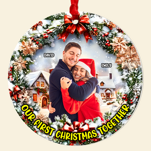 Custom Photo Gifts For Couple Christmas Ornament First Christmas 01xqpu100924 - Ornament - GoDuckee