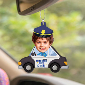 Custom Photo Gifts For Dad Car Ornament Come Home Safe Daddy - Ornaments - GoDuckee