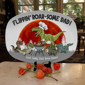 Dinosaur Flippin' Roar-Some Dad 05dnqn070623 Personalized Resin Plate - Resin Plate - GoDuckee
