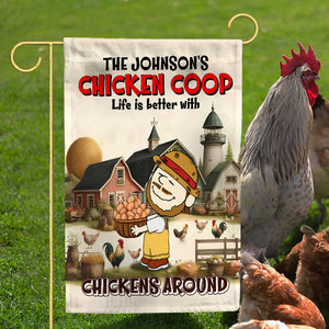 Personalized Gifts For Chicken Lover Garden Flag Farmer Chicken Eggs 01XQLU180225HG - Garden Flag - GoDuckee