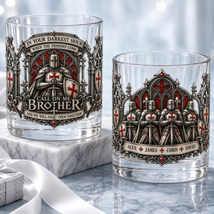 Knight Brother Drinking Glass - Personalized Gifts For Brothers 02padt231026 - Glass - GoDuckee