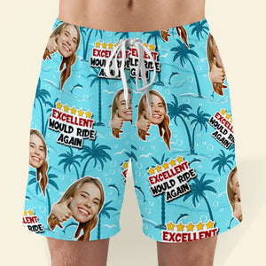 Couple Excellent Would Ride Again Personalized Couple Beach Shorts - Beach Shorts - GoDuckee