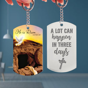 Gifts For Easter Day Keychain He Is Risen - Keychains - GoDuckee