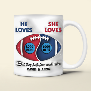 Personalized Gifts For Couple Coffee Mug American Football 01HUPU250924 - Coffee Mug - GoDuckee