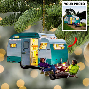 Custom Photo Gifts For Camping Lovers, Upload Camping Photo Christmas Ornament 43pgvp140924 - Ornament - GoDuckee