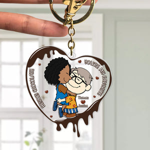 Personalized Gift For Couples Acrylic Keychain Beside Chocolate You're My Favorite 01KAQN061224HG - Keychains - GoDuckee