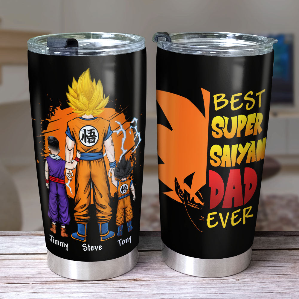 Saiyan Dad Tumbler, Father and Son Daughter Holding Hands