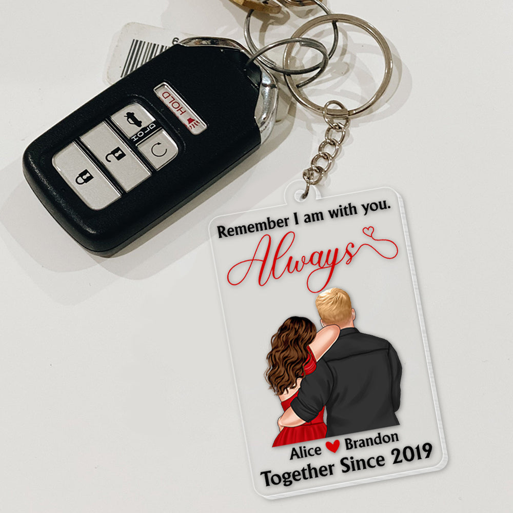 Romantic Couple, Love You Forever And Ever, Remember I Am With You, Personalized Keychain, Couple Gifts, Gifts For Couple, Gifts For Him, Gifts For Her - Keychains - GoDuckee
